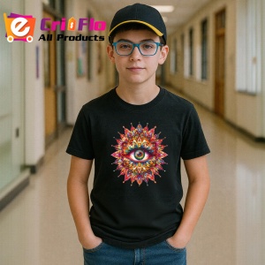 Tricou Ochi mandala explozie solara, Copii | Dama | Barbat , tricou negru - Img 6