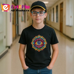 Tricou Ochi mandala geometrie stelara stropi albastre, Copii | Dama | Barbat , tricou negru - Img 5