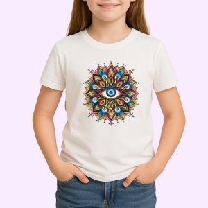 Tricou ochi mandala simetric stil flacara, Copii | Dama | Barbat - Img 3