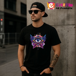 Tricou Ochi mandala simetrie aripi ton intunecat, Copii | Dama | Barbat , tricou negru - Img 11