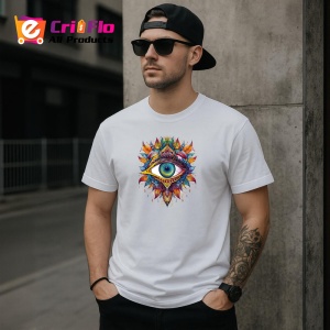 Tricou ochi mandala spirala aurie intensa, Copii | Dama | Barbat - Img 5