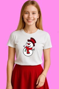 Tricou Om De Zapada Cu Palarie Maro Si Fular Rosu 2, din bumbac 100%, tricou alb, Copii | Dama | Barbat - Img 4