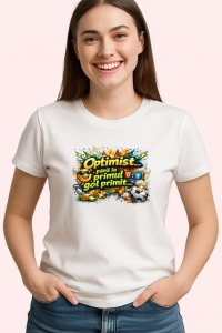 Tricou Optimist Pana La Primul Gol Primit Fotbal, din bumbac 100% , tricou alb pentru Copii | Dama | Barbat - Img 2