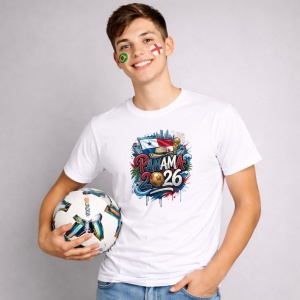 Tricou Panama World Cup 2026 Fifa, din bumbac 100%, tricou alb, Copii | Dama | Barbat