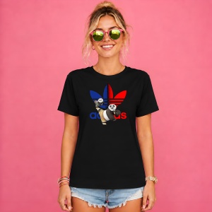 Tricou Panda Po Albastru Rosu Logo Karate Kid Urban Fashion, din bumbac 100%, tricou negru, Copii | Dama | Barbat - Img 2