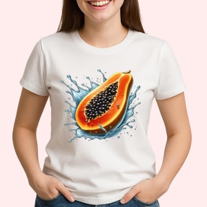 Tricou Papaya in val acvatic, Fructe, Copii | Dama - Img 2