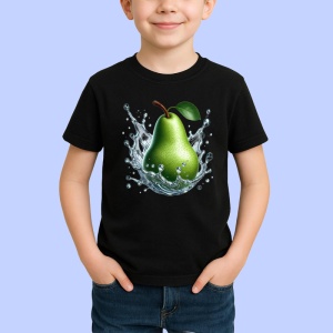 Tricou Para verde in splash cristalin, Fructe, Copii | Dama, culoare negru