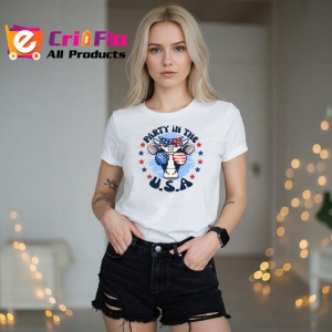 Tricou Party In The Usa Vaca Ochelari Steag, din bumbac 100% , tricou alb pentru Copii | Dama | Barbat - Img 7