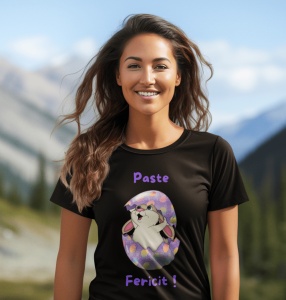 Tricou Pascal Dama Personalizat - Bucurie Într-un Mod Unic - din bumbac, personalizat - Cadou - Img 3