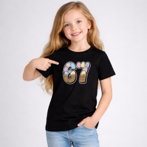 Tricou Paste 67 Oua Colorate Easter Pastel Decorativ, din bumbac 100%, tricou negru, Copii | Dama | Barbat - Img 2