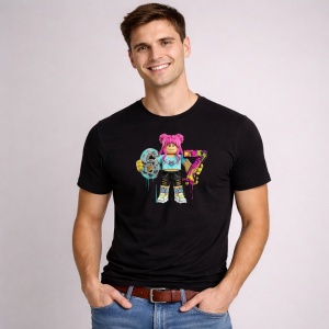 Tricou Paste 67 Roblox Boy Graffiti Drip Color Splash, din bumbac 100%, tricou negru, Copii | Dama | Barbat - Img 3