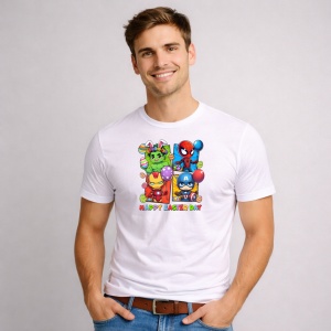 Tricou Paste Avengers Paste Happy Easter Oua Colorate, din bumbac 100%, tricou alb, Copii | Dama | Barbat - Img 2