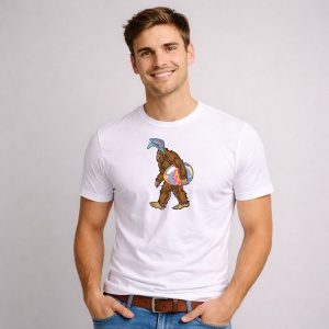 Tricou Paste Bigfoot Paste Ou Colorat Amuzant, din bumbac 100%, tricou alb, Copii | Dama | Barbat - Img 3