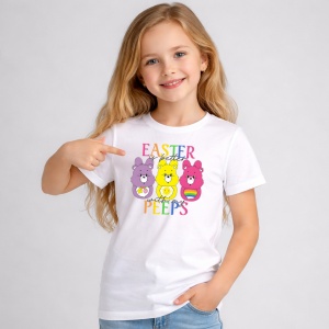 Tricou Paste Care Bears Paste Easter Peeps Colorati, din bumbac 100%, tricou alb, Copii | Dama | Barbat
