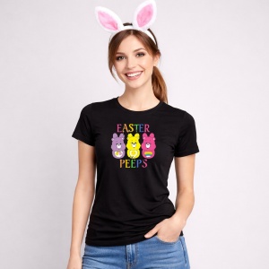 Tricou Paste Care Bears Paste Easter Peeps Colorati, din bumbac 100%, tricou negru, Copii | Dama | Barbat - Img 3