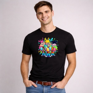 Tricou Paste Ed Edd Eddy Paste Oua Colorate Graffiti, din bumbac 100%, tricou negru, Copii | Dama | Barbat - Img 3