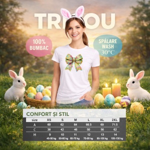 Tricou Paste Fundita Mozaic Colorata Stil Disco Easter, din bumbac 100%, tricou alb, Copii | Dama | Barbat - Img 8