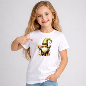 Tricou Paste Gnom Paste Cu Flori Si Oua Happy Easter Decor, din bumbac 100%, tricou alb, Copii | Dama | Barbat - Img 2