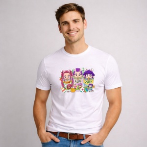 Tricou Paste Happy Easter Kpop Hunters Huntrix Chibi, din bumbac 100%, tricou alb, Copii | Dama | Barbat - Img 2