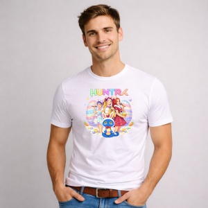 Tricou Paste Huntrix Kpop Easter Grup Cu Mascota Cute, din bumbac 100%, tricou alb, Copii | Dama | Barbat - Img 2