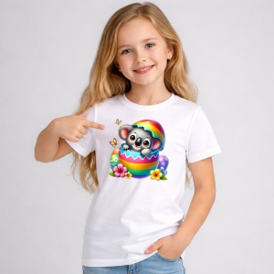 Tricou Paste Koala Paste Ou Spart Colorat Curcubeu, din bumbac 100%, tricou alb, Copii | Dama | Barbat