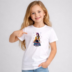 Tricou Paste Kpop Demon Hunters Rumi Girl Anime Street Style, din bumbac 100%, tricou alb, Copii | Dama | Barbat - Img 2