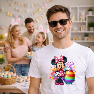 Tricou Paste Minnie Mouse Paste Ou Colorat Decorativ, din bumbac 100%, tricou alb, Copii | Dama | Barbat - Img 7