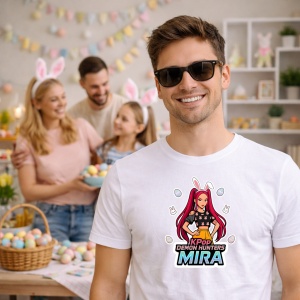 Tricou Paste Mira Kpop Demon Hunters Girl Stil Cool, din bumbac 100%, tricou alb, Copii | Dama | Barbat - Img 5