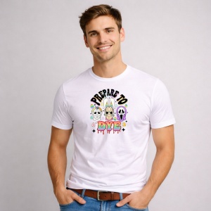 Tricou Paste Prepare To Die Easter Horror Mask Funny Meme, din bumbac 100%, tricou alb, Copii | Dama | Barbat - Img 2