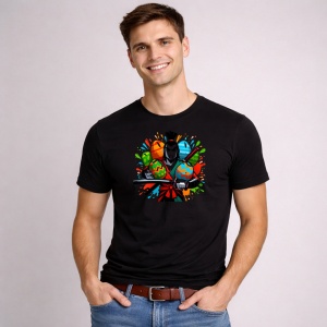 Tricou Paste Samurai Razboinic Paste Oua Colorate Color Splash, din bumbac 100%, tricou negru, Copii | Dama | Barbat - Img 2