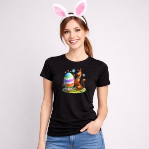 Tricou Paste Scooby Doo Paste Ou Colorat Pictat, din bumbac 100%, tricou negru, Copii | Dama | Barbat - Img 3