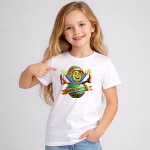 Tricou Paste Shrek Happy Easter Ou Colorat Banner Festiv, din bumbac 100%, tricou alb, Copii | Dama | Barbat