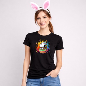 Tricou Paste Snoopy Paste Ou Colorat Stil Graffiti, din bumbac 100%, tricou negru, Copii | Dama | Barbat - Img 3