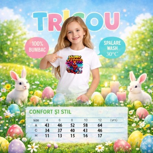 Tricou Paste Spiderman Happy Easter Graffiti Oua Colorate, din bumbac 100%, tricou alb, Copii | Dama | Barbat - Img 4