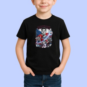 Tricou Patrik Schick Cehia Atacant Euro Fotbal, din bumbac 100%, tricou negru Copii | Dama | Barbat - Img 2