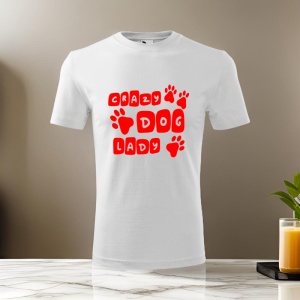 Tricou pentru barbati - Crazy Dog Lady - cadou pentru iubitorii de caini, crazy dog lady, umor