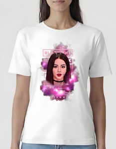 Tricou pentru dama - K-POP - Jisoo BLACKPINK - Tricou premium, stil galaxy, BLACKPINK fashion. - Img 2