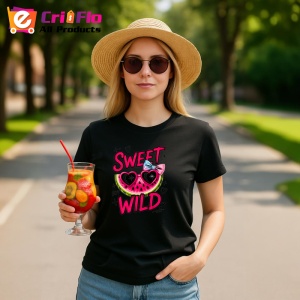 Tricou Pepene Dulce dar salbatica, Fructe, Copii | Dama, culoare negru - Img 9