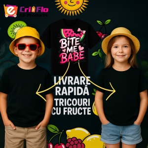 Tricou Pepene muscatura dulce, baby, Fructe, Copii | Dama, culoare negru - Img 6
