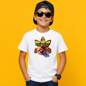 Tricou Personaj Anime Skateboard Logo Colorat Urban, din bumbac 100% Copii | Dama | Barbat - Img 2