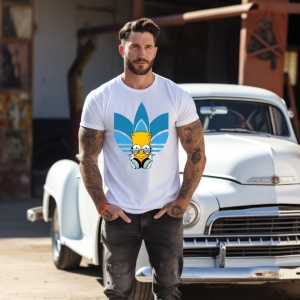 Tricou personalizat pentru barbati cu Simpson Play Music Free