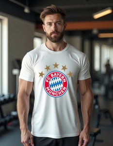 Tricou personalizat pentru barbati din bumbac 100% - Echipa De Fotbal - Bayern - Img 2