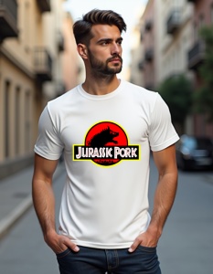 Tricou personalizat pentru bărbați din bumbac 100% - Jurrasic Pork
