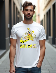 Tricou personalizat pentru barbati din bumbac 100% - Marsupilami Adventure, comic, junglă, amuzant