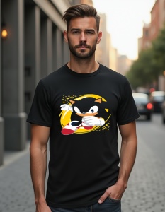 Tricou personalizat pentru bărbați din bumbac 100% - Sonic Retro