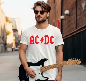 Tricou personalizat pentru barbati Trupa Rock AC DC Logo