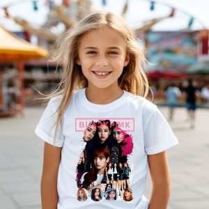 Tricou personalizat pentru copii cu Formatia Kpop Black Pink