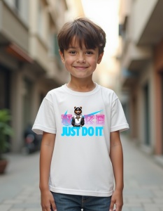 Tricou personalizat pentru copii din bumbac 100% - Bear - Just Do It