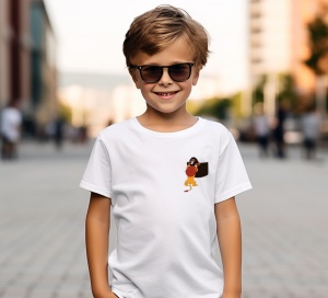 Tricou personalizat pentru copii din bumbac 100% cu imprimeu de buzunar - Regele Leu cu Scar și Mufasa - Cadou ideal pentru fanii Disney - Img 3