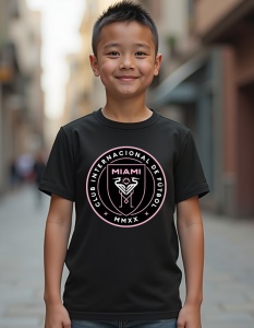 Tricou personalizat pentru copii din bumbac 100% - Echipa De Fotbal - Inter Miami - Img 2